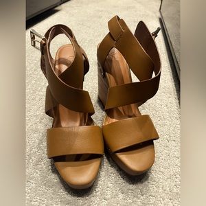 Joie Platform Shoes, 38.5 Caramel/Camel